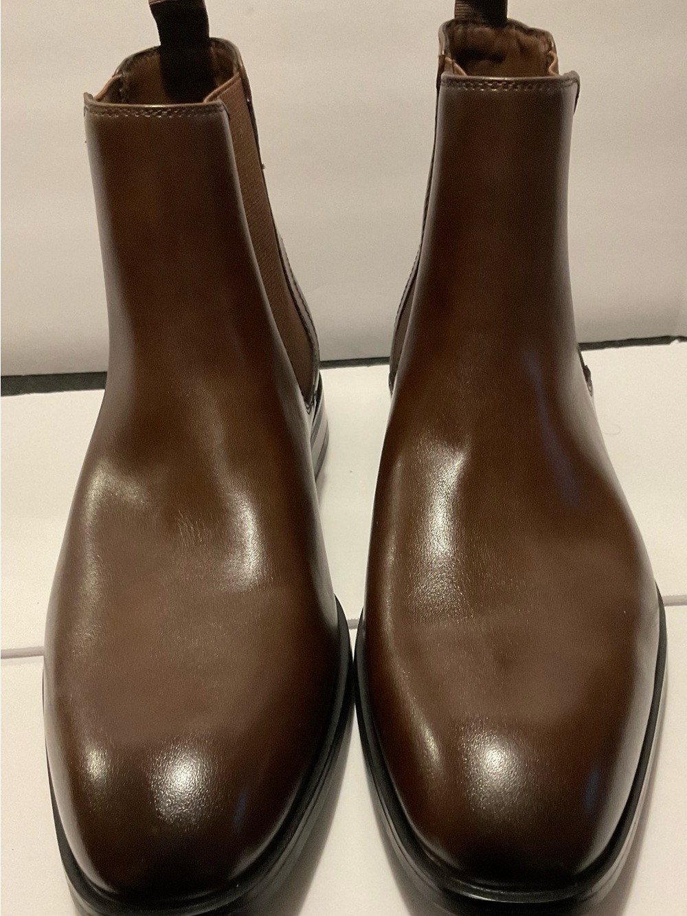 NWT - Abound Men's Classic Slip-On Brown Chelsea Boots, Sz 9.5M